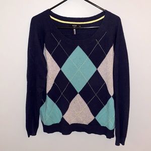 Argyle navy sweater (size large)